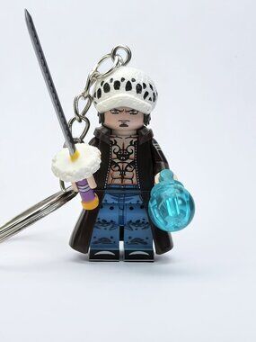 One Piece Trafalgar D. Water Law Custom Minifigure Keychain